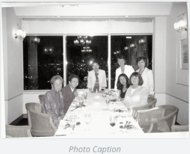 group of women around a table